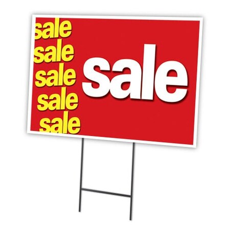 Signmission Sale Yard Sign & Stake outdoor plastic coroplast window, C-1824-DS-Sale C-1824-DS-Sale